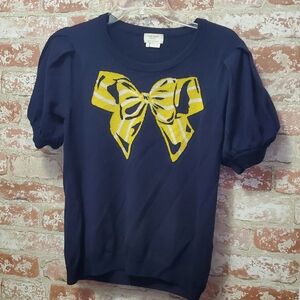 Kate Spade Joanie Radcliffe Blue Bow Sweater